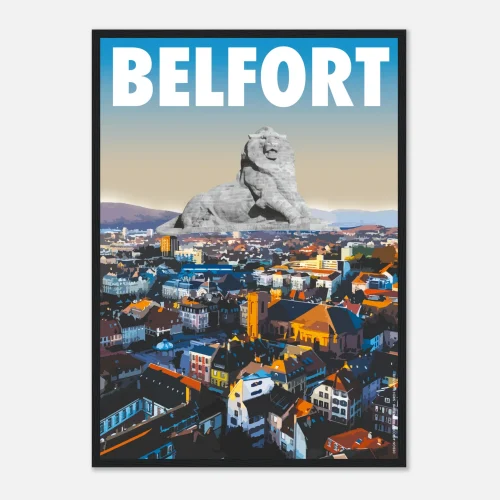 Affiche-Lion-de-Belfort-Franche-Comté Affiche Lion de Belfort en Franche-Comté, illustration murale