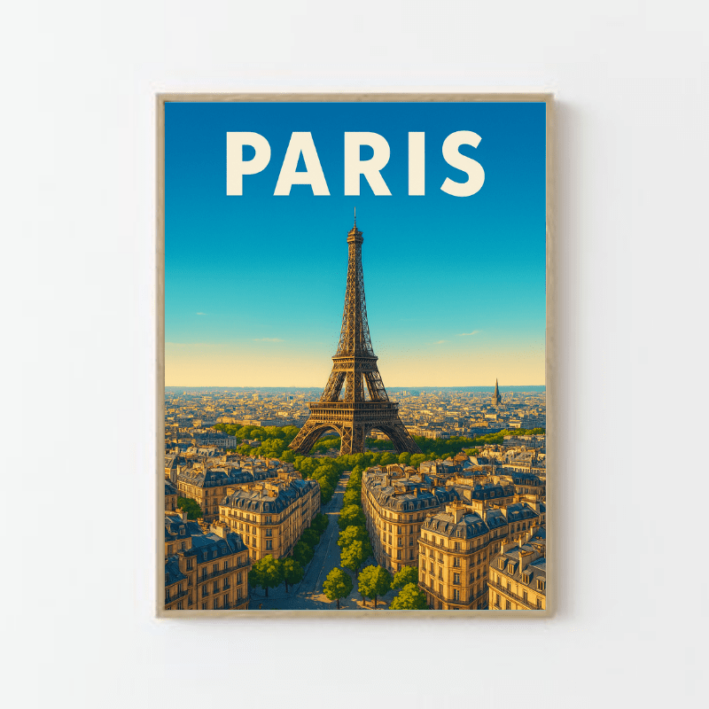 Affiche design de Paris et de la Tour Eiffel